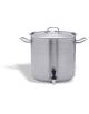 Pentola inox con rubinetto e coperchio - Diametro mm 320 - Altezza mm 320 - Capacità lt. 24