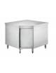 Tavolo mobile armadiato inox angolare 90° con anta a battente - cm 100X100X70X85H