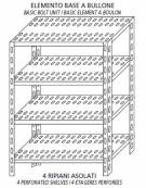 Scaffalatura inox a bulloni cm. 70x30x180h-PIANI ASOLATI