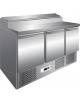 Tavolo saladette refrigerato inox AISI 304 con sovrastruttura portacondimenti per insalate cm 137x70x101h