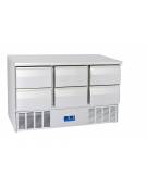 Saladette refrigerata GN1/1 in acciaio inox con 6 cassetti, refrigerazione statica 0°/+8°C - Classe D - cm 136,5x70x88h
