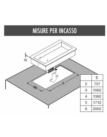 Vasca da Incasso Refrigerata - per Gastronomia - ventilata - 5 Vaschette GN - mm 1772x750x562h