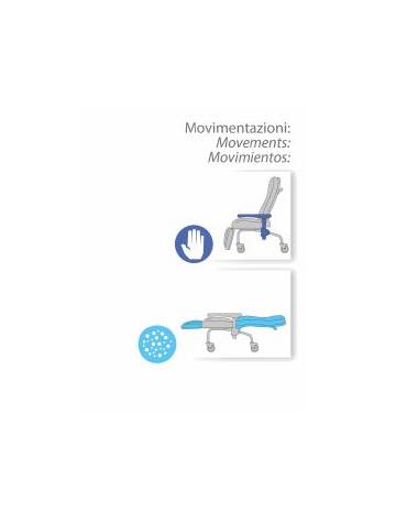 POLTRONA RELAX SU RUOTE CON INCLINAZIONE DELLO SCHIENALE SINCRONIZZATO CON IL POGGIAGAMBE