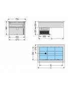 Vasca da Incasso Refrigerata per Gastronomia - Ventilata - 4 Vaschette GN - mm 1422x750x562h