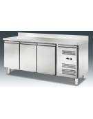 Banco refrigerato ventilato 3 sportelli in Acciaio Inox Aisi 304 - con alzatina -18° -22° C - Classe E - cm 179,5x70x95h