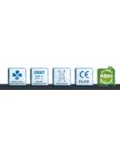 Banco refrigerato ventilato 4 sportelli in Acciaio Inox Aisi 304 - con alzatina -18° -22° C - Classe E - cm 223x70x950h