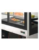 Espositore vetrina refrigerata pasticceria in acciaio inox, plastica e vetro - refrigerazione ventilata +2+10°C - cm 65x80,5x144