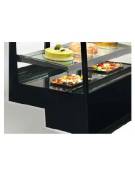 Espositore vetrina refrigerata pasticceria in acciaio inox, plastica e vetro - refrigerazione ventilata +2+10°C - cm 65x80,5x144