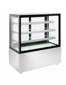 Espositore vetrina refrigerata pasticceria in acciaio inox - ventilata +2 +8°C - aerazione antiappannamento - cm 184x68,8x141h