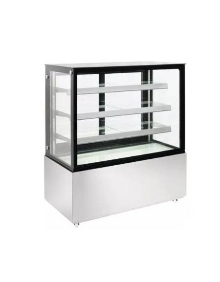 Espositore vetrina refrigerata pasticceria in acciaio inox - ventilata +2 +8°C - aerazione antiappannamento - cm 184x68,8x141h