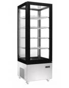 Espositore vetrina refrigerata pasticceria in acciaio inox - ventilata 0° +10°C - Capacità Lt. 400 - cm 65,2x65,2x187,3h