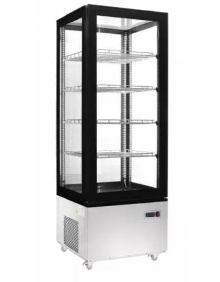 Espositore vetrina refrigerata pasticceria in acciaio inox - ventilata 0° +10°C - Capacità Lt. 400 - cm 65,2x65,2x187,3h