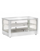 Vetrina riscaldata inox con 2 piani con LED - vaschetta per umidità - mm 700x400x376h