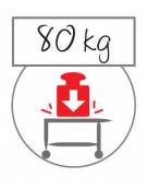 Carrello di servizio inox AISI 201 con 2 piani da 80x50 - Dimensioni esterne cm cm 89x59x94h- Portata complessiva Kg 80