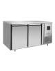 Tavolo refrigerato ventilato in acciaio inox -  2 porte - 240 Lt. - temp. -2°+8°C - CLASSE B - mm 1360×600×850h