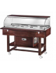 Carrello refrigerato in legno con cupola - 4 x GN 1/1 - Colore Wengè - temp. +2°C +10°C - cm. 148x90x126h