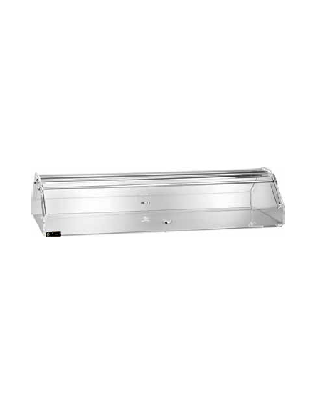 Vetrina neutra porta brioches e croissant, struttura in plexiglass con 2 antine apribili - cm 85x35x18h