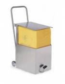 CARRELLO CONTENITORE IN ACCIAIO INOX AISI 304 RIFIUTI SPECIALI - ADATTO A CONTENITORI DA 20-40-60 LITRI