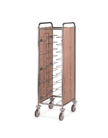 Carrello portavassoi in nobilato su 2 lati - universali - colore ciliegio - Portata vassoi 20 - cm 95x60x159h