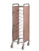 Carrello portavassoi in nobilitato su 2 lati - colore Rovere - Portata 10 vassoi universali - cm 52x60x159h