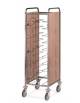 Carrello portavassoi in nobilitato su 2 lati - colore Rovere - Portata 12 vassoi universali - cm 52x60x183h