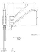 Rubinetto miscelatore con leva clinica in plastica nera - Lunghezza canna girevole 320 mm