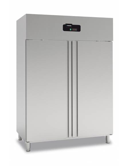 Armadio refrigerato GN 2/1in acciaio inox AISi 304, refrigerazione ventilata, temperatura -18/-22°C - cm 140x82x205h