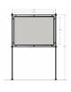 Bacheca stendardo in acciaio zincato e ghisa con pannello in alluminio cm 200x140h-Da interrare - Larghezza esterna cm 220