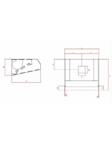 Cappa ecologica a parete con aspiratore cm. 120x80x40h