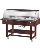 Carrello refrigerato in legno - 4 x GN 1/1 - Temp. -5 /+5 °C - Colore Wengè - cm 148x112x141h