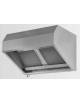 Cappa snack inox ecologica a parete con carboni attivi ed aspiratore incorporato cm. 120x70x60h