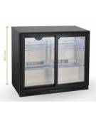 Frigorifero sottobanco orizzontale per bibite con 2 porte scorrevoli - Lt. 208 - temperatura +1°/+10°C - cm 90x50x86h