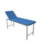 Lettino da visita medica classico - cromato - 1 snodo - colore blu - schienale con foro - cm 180x57x73h - Portata Kg 120