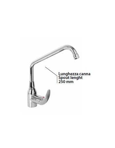 Monoforo miscelatore canna Ø mm 20 a "C", leva corta - mm 250x290h