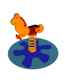 Gioco a molla monoposto Ranocchio - in legno - VERSIONE DA INTERRARE O FILO PAVIMENTO - cm 67x83x80h