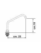 Bocca d'erogazione girevole - Canna tubo cm. 25 Ø 22 per miscelatore