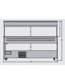 Espositore buffet refrigerato da cm. 206,5