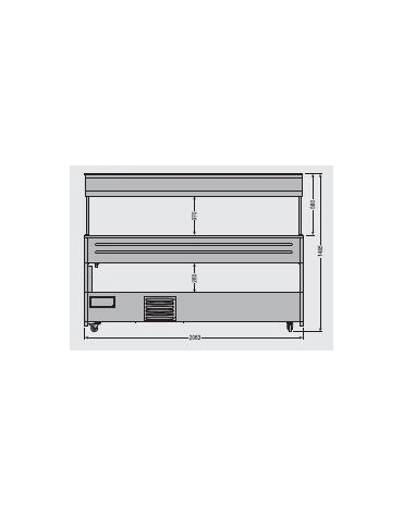 Espositore buffet refrigerato da cm. 206,5