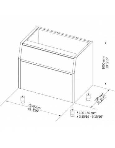 Fabbricatore produttore di ghiaccio a cubetti pieni 24Kg/24h