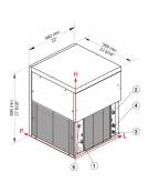 Fabbricatore produttore di ghiaccio a cubetti pieni 24Kg/24h