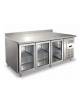 Tavolo refrigerato 3 Sportelli a vetro con alzatina positivo ventilato -2° +8°C cm 179,5x70x86h