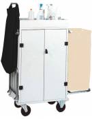 Carrello armadietto portabiancheria per pulizie. Struttura in acciaio inox. Cm 80/153x50x128h