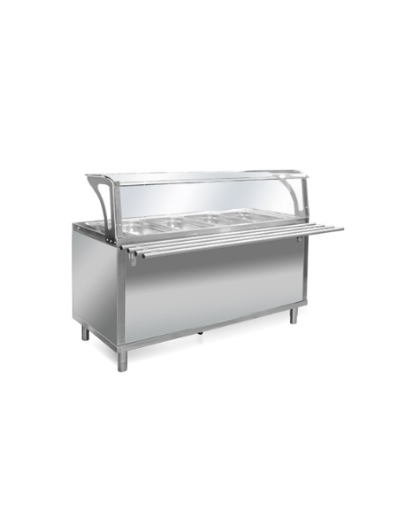 Elemento refrigerato per self service N° 2 Vasche GN 1/1 - Con parafiato e bancalina - Su piedi - cm 82x94x120h