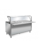 Elemento refrigerato per self service N° 3 Vasche GN 1/1 - Con parafiato e bancalina - Su piedi - cm 120x94x120h