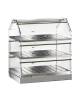 Vetrina neutra inox da banco a 3 piani, con 2 antine in plexiglass apribili - cm 50x35x50h
