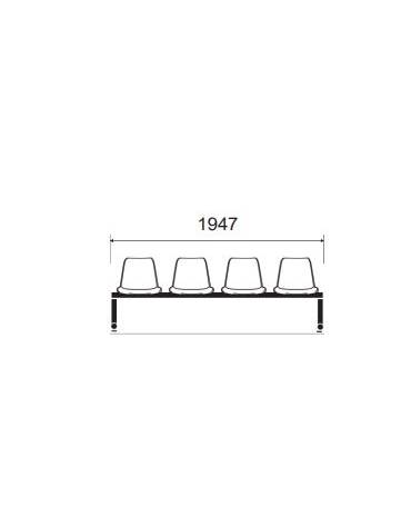 Panca di attesa 2 posti monoscocca in plastica - cm 104x55x88h