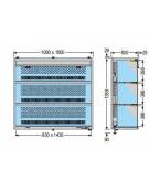 Espositore pensile refrigerato da appoggio Temperatura +4 +8 °C Dim.mm L1500XP500XH1350