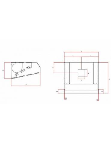 Cappa ecologica con carboni attivi a parete cm. 192x110x55h