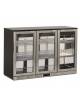 Espositore refrigerato orizzontale per bibite 0°/+10°C - 3 porte a battente, cornice ed interno inox AISI 304 - cm 135x53x89,6h