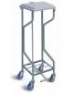 CARRELLO PORTABIANCHERIA SPORCA A UN SACCO IN ACCIAIO CROMATO CON PEDALE  - CM 35x35x102h